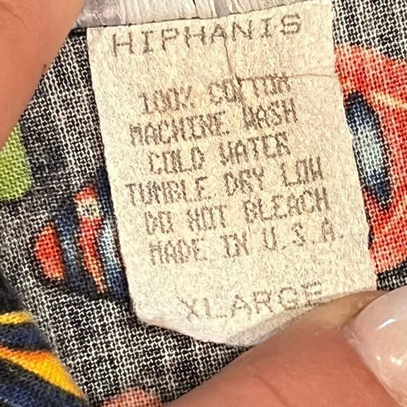 Vintage Hiphanis Colorful Fish Printed Short Sleeve Shirt Men’s Size XL Vtg 90s - Picture 4 of 8